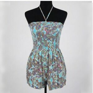 XXSmall Women's Teal Strapless Tube Top Romper with Pockets, Wild Fable